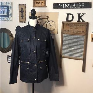 NWT Tommy Hilfiger Navy Rain Jacket Women Medium